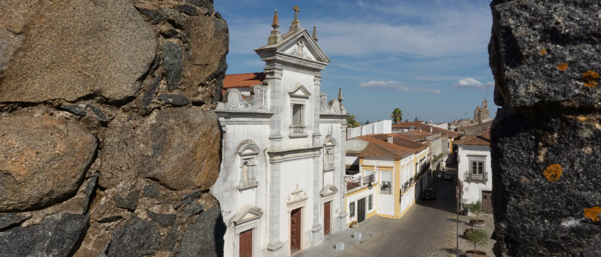 The Se Cathedral of Beja seen through the castle battlements